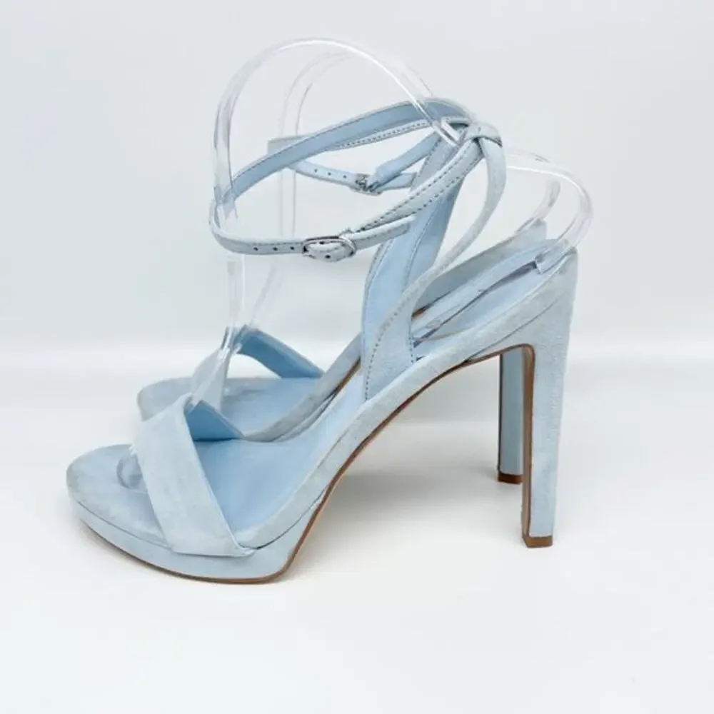 Sam Edelman Women's Jade‎ Ankle Strap Heel Riveria Blue Size 8.5M